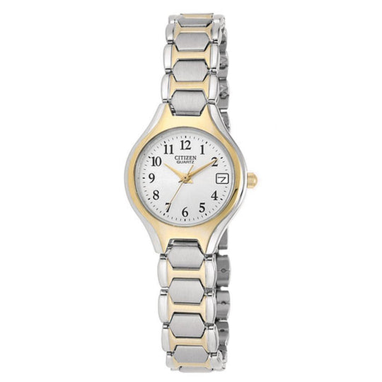 Citizen Ladies Two Tone Stainless Steel White Dial Quartz Watch EU2254-51A