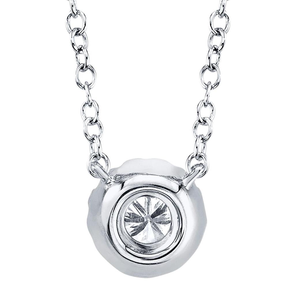 Shy Creation 14K White Gold Diamond Halo Necklace SC55002695