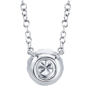 Shy Creation 14K White Gold Diamond Halo Necklace SC55002695
