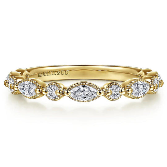 Gabriel & Co 14K Yellow Gold Fancy Diamond Band AN16459Y44JJ