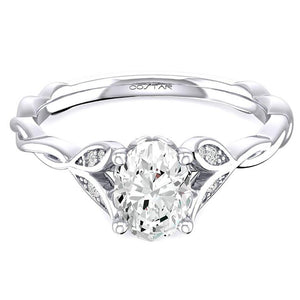 Costar 14K White Twisted Floral Engagement Ring R14346W-SP