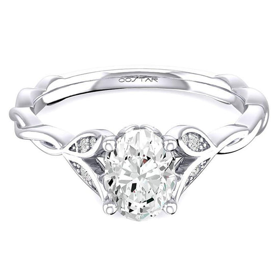 Costar 14K White Gold Twisted Floral Engagement Ring R14346W-SP