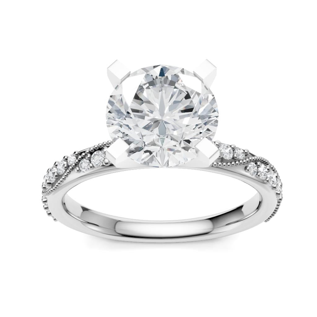 14K White Gold Diamond Vine Engagement Ring 63261D-4W-1/4