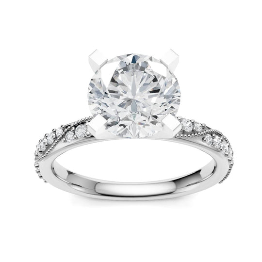 14K White Gold Diamond Vine Engagement Ring 63261D-4W-1/4