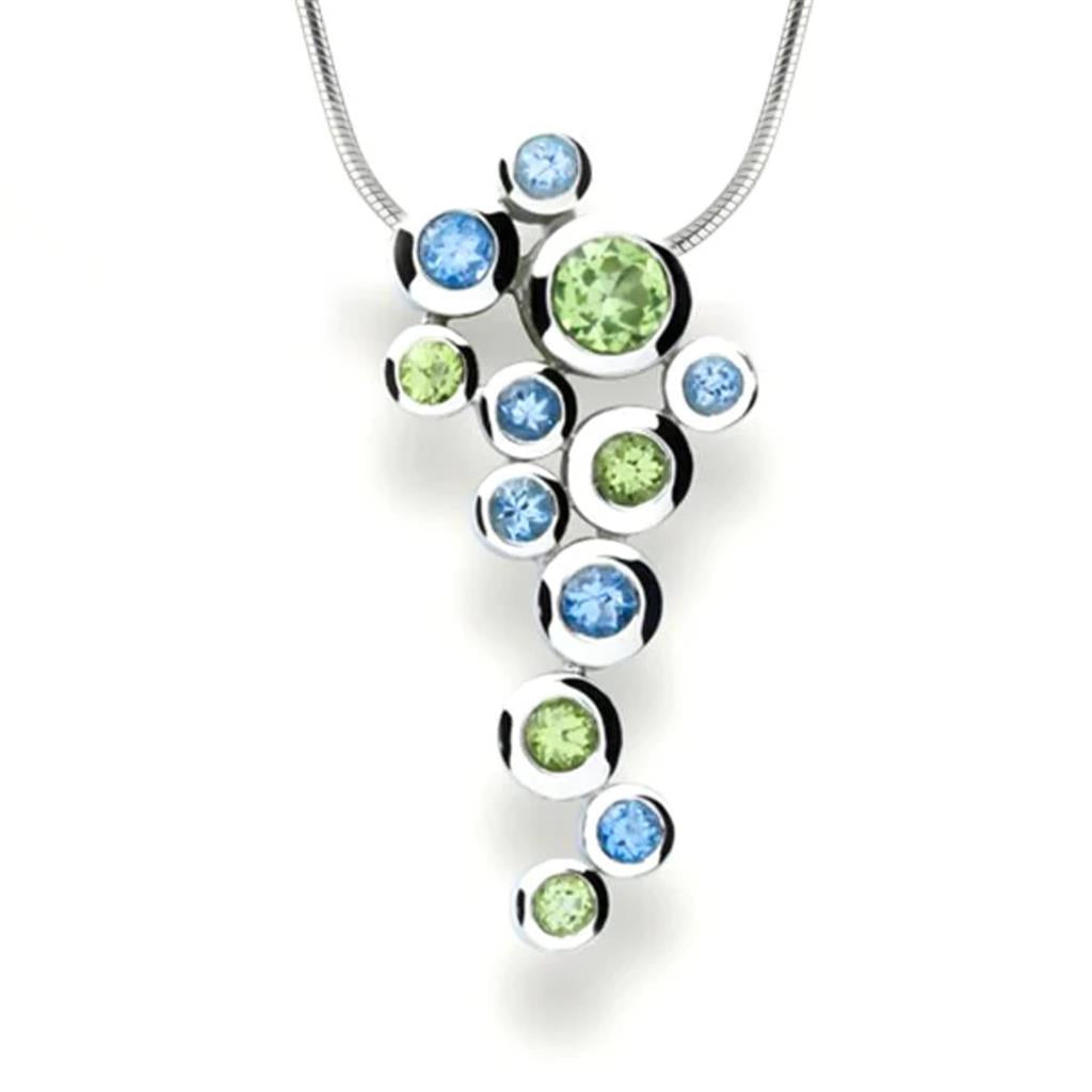 Joryel Vera Sterling Silver London Blue Topaz and Peridot Pendant P4538BT/PD