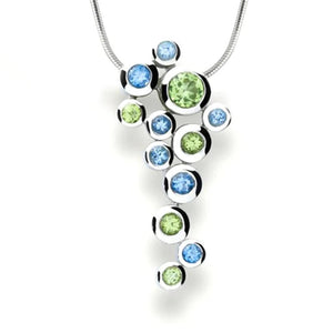 Joryel Vera Sterling Silver London Blue Topaz and Peridot Pendant P4538BT/PD
