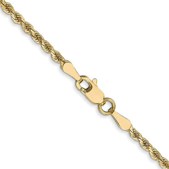 14K Yellow Gold Diamond-Cut Rope Chain Bracelet 7003-8