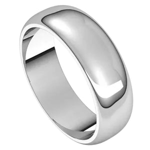 14K White Gold 6mm Comfort Fit Band HR10:1925:P