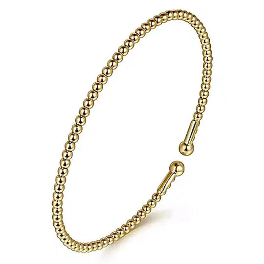 Gabriel & Co 14K Yellow Gold Beaded Bujukan Bangle BG4107-62Y4JJJ