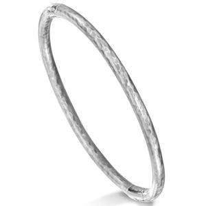 Soho Sterling Silver Hammered Bangle AB121SMSILVER