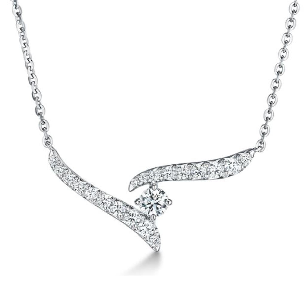 Hearts On Fire 18KW Vela Crossover Diamond Pendant UU26468W30