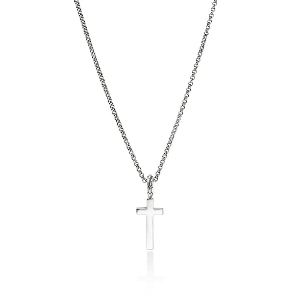 John Hardy Sterling Silver Diamond Pave Cross Pendant Necklace NBP9893882DIX16-18