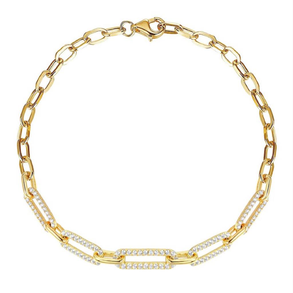 Uneek 14K Yellow Gold Diamond Link Bracelet LVBRAD459Y