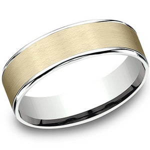 Benchmark 14K Yellow & White Gold Satin Center Band CFT206501014KWY09