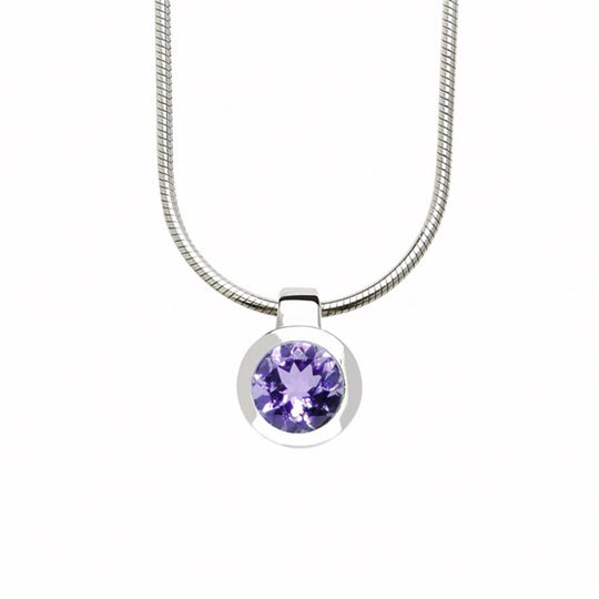 Joryel Vera Sterling Silver Amethyst Bezel Pendant P3992AM