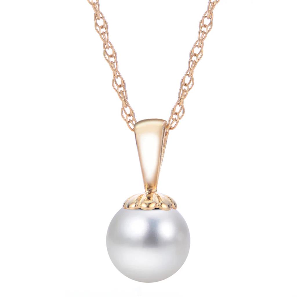 14K Yellow Gold Freshwater Pearl Pendant Necklace 987527/FW18
