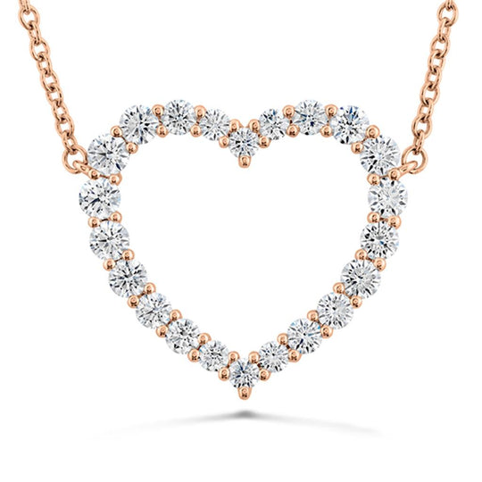 Hearts on Fire 18K Rose Gold Large Heart Pendant Necklace HFPSIGH00678R