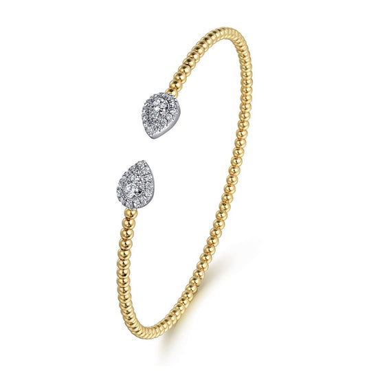 Gabriel & Co 14K Two Tone Bujukan Diamond Open Cuff Bracelet BG4774-62M45JJ