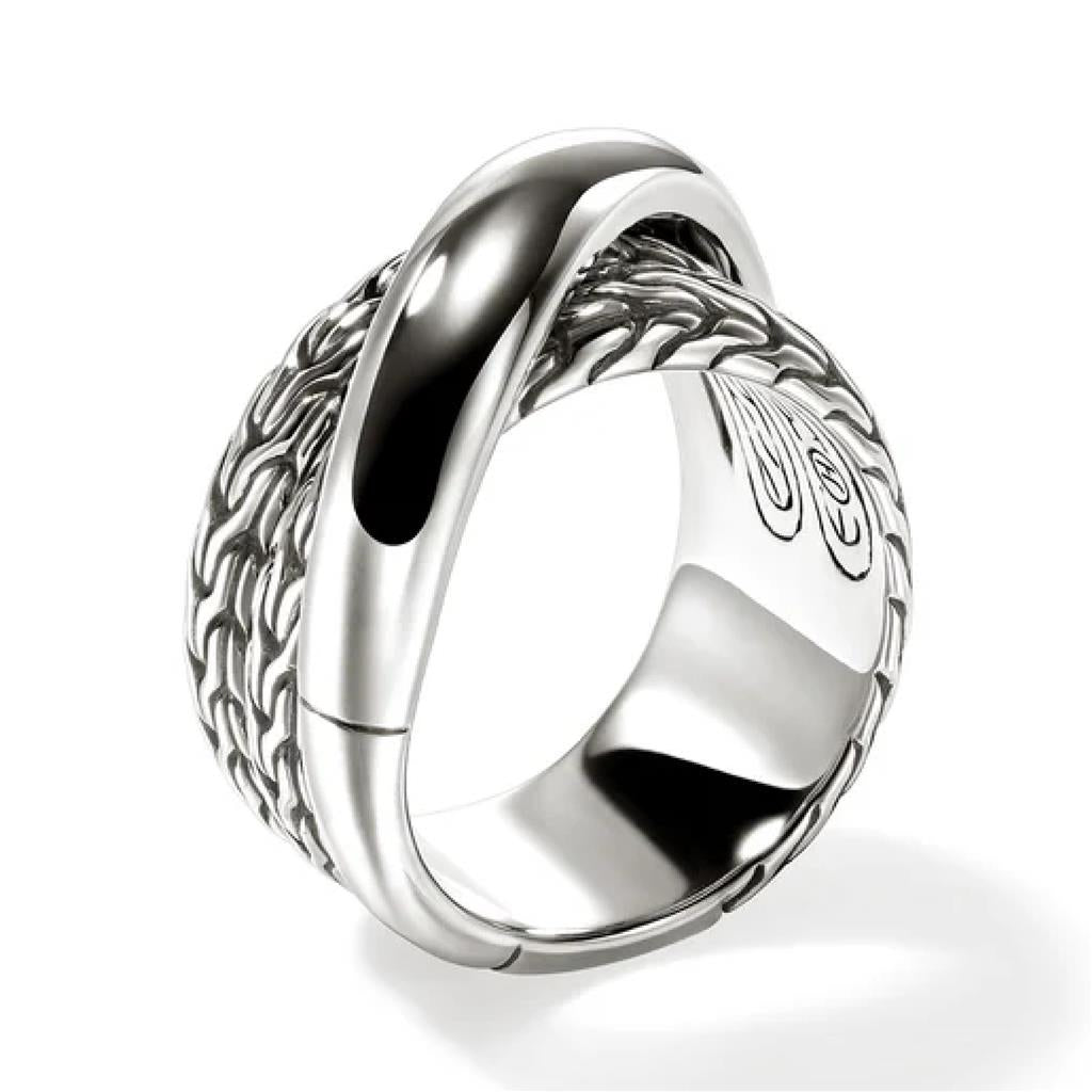 John Hardy SS Crossover Ring RB98716X7