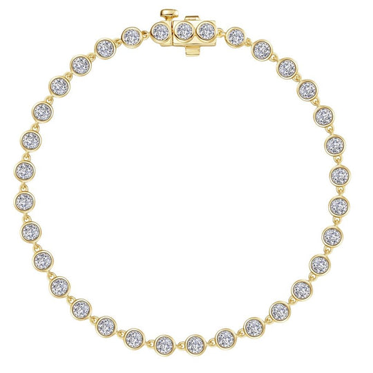 Lafonn Sterling Silver Gold Plated Simulated Diamond Bezel Strand Bracelet B0211CLG72