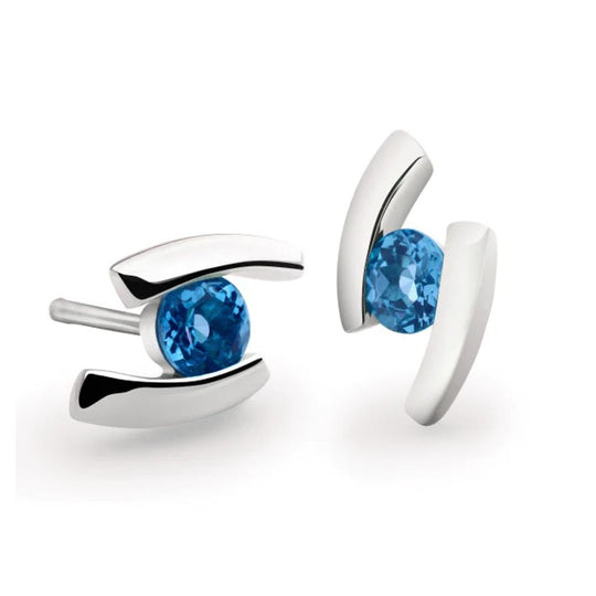 Joryel Vera Sterling Silver Blue Topaz Stud Earrings E3059BT