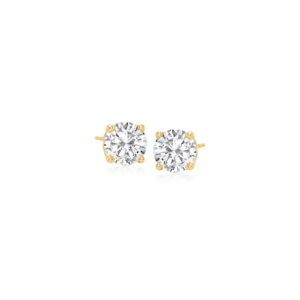 14K Yellow 4 Prong Diamond Studs 1/4 STUDY4