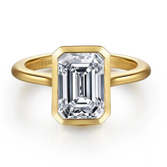 Gabriel & Co 14K Yellow Gold Bezel Set Solitaire Engagement Ring ER16728E10Y4JJJ