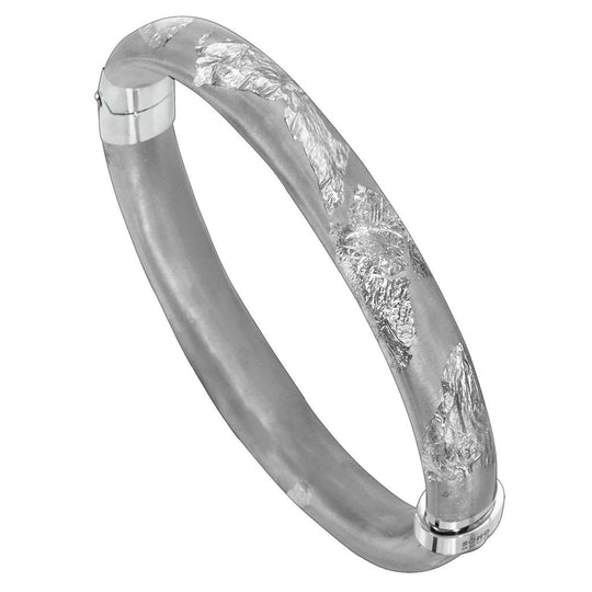 Soho Sterling Silver Gray Foliage Enamel Bracelet AB939MFOLIAGE