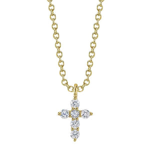 Shy 14KY Diamond Cross Necklace SC55026658