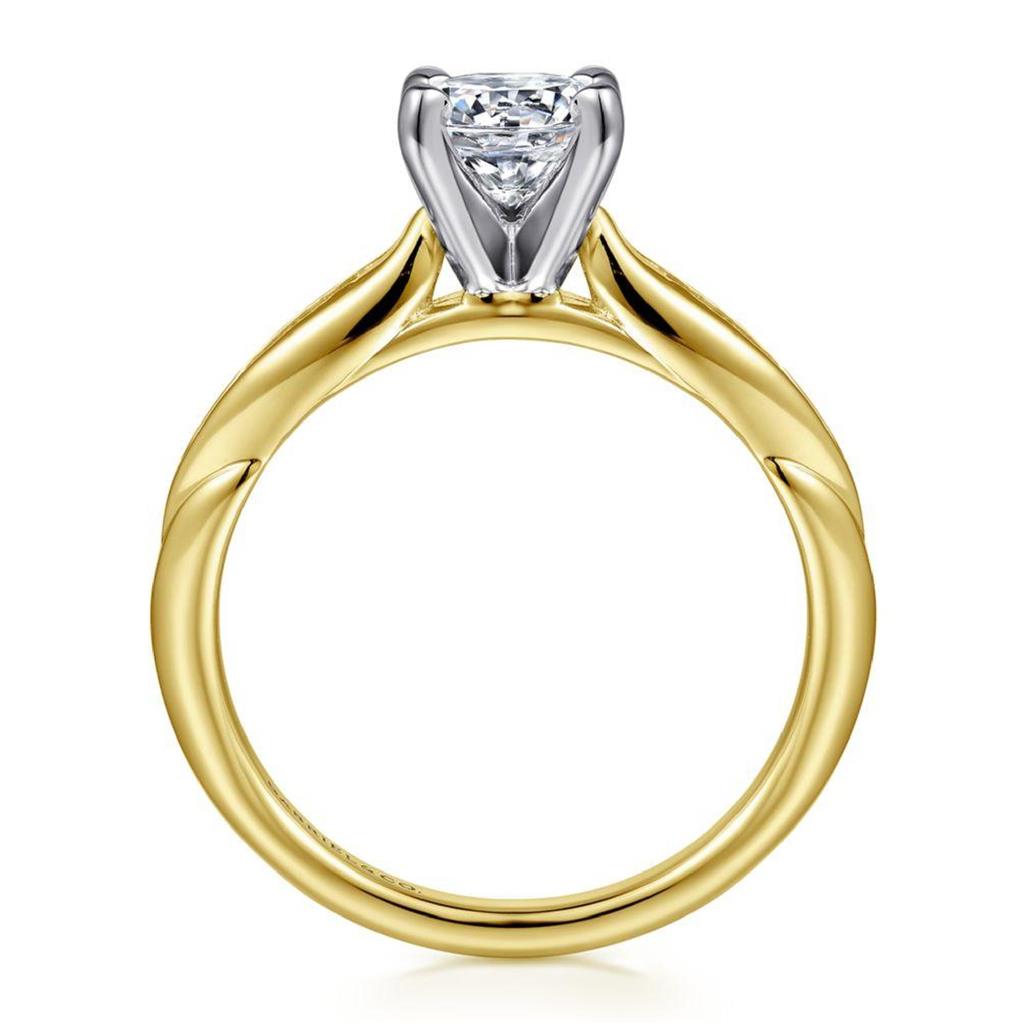 Gabriel & Co 14K Yellow and White Gold Contemporary Diamond Engagement Ring ER11749R2M44JJ