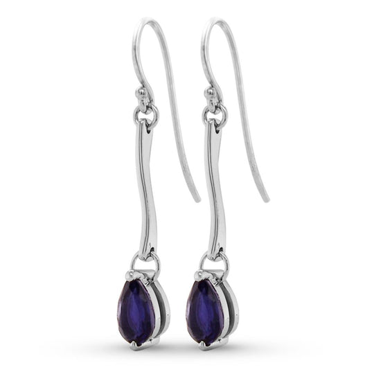 Joryel Vera Sterling Silver Iolite Drop Dangle Earrings E4114ILPEAR