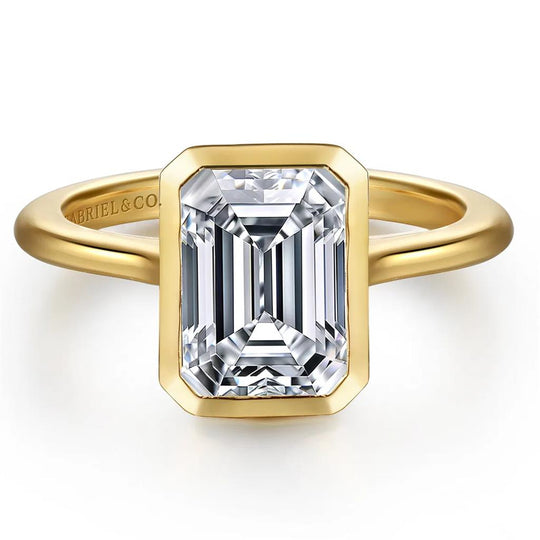 Gabriel & Co 14K Yellow Gold Bezel Set Solitaire Engagement Ring ER16728E12Y4JJJ