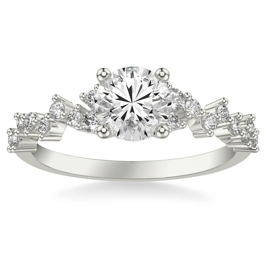 Frederick Goldman 14K White Gold Scattered Diamond Ring Mounting 31-12159ERW-E.00