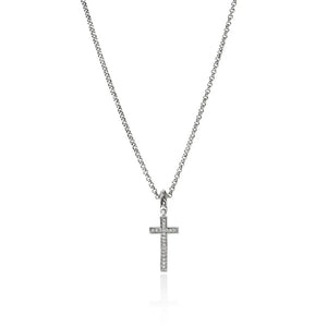 John Hardy Sterling Silver Diamond Pave Cross Pendant Necklace NBP9893882DIX16-18