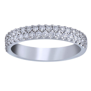 CW Signature 18K White Double Row Diamond Ring R0873