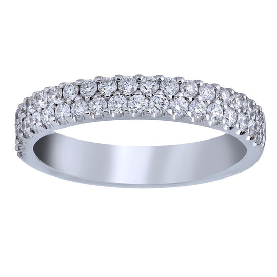 CW Signature 18K White Gold Double Row Diamond Ring R0873