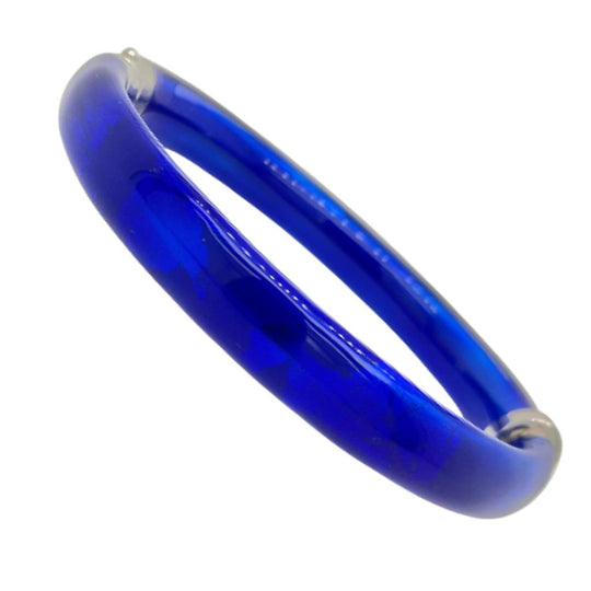 Soho Sterling Silver Blue Enamel Bangle AB939MCOBALT