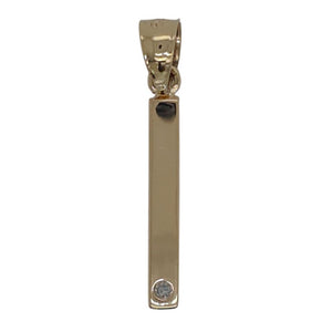 14K Yellow Gold Diamond Accented Bar Pendant 250415B