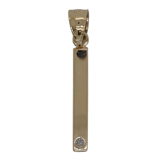 14K Yellow Gold Diamond Accented Bar Pendant 14Y1BAR50
