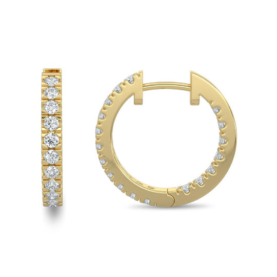 14K Yellow Gold Inside Out Diamond Hoop Earrings M13E4051V0815