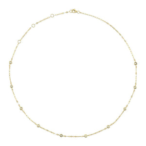 Shy Creation 14K Yellow Gold Diamonds by the Yard Necklace SC55025783