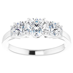 14KW 3 Stone Diamond Accented Engagement Ring 71853C