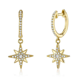 Shy 14KY Diamond North Star Dangle Earrings SC55026499