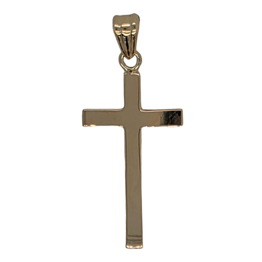 14K Yellow Gold Plain Cross Pendant 250773A