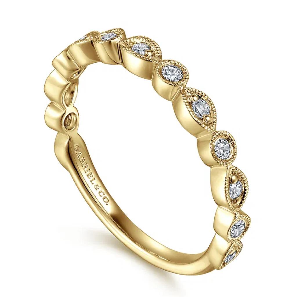 Gabriel & Co 14K Yellow Gold Diamond Station Anniversary Band AN8386Y44JJ