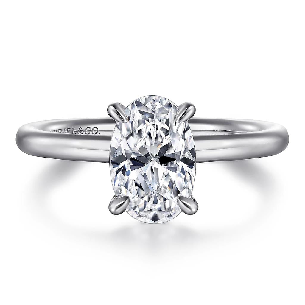 Gabriel 14KW Oval Solitaire Ring Mounting ER15619O3W4JJJ
