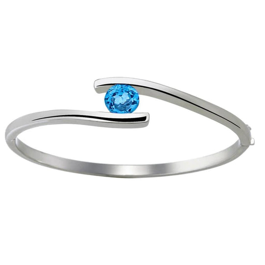 Joryel Vera Sterling Silver Blue Topaz Bangle B1686BT