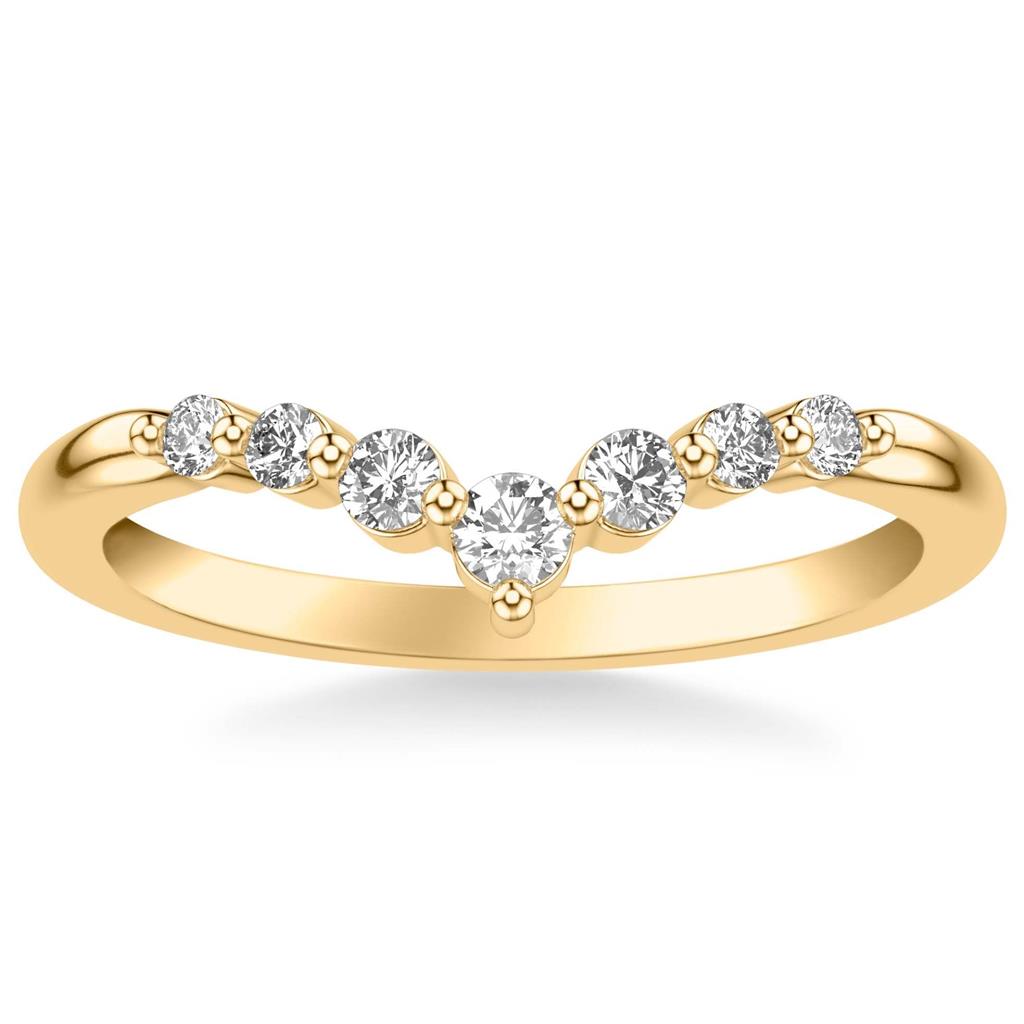 14K Yellow Curved 7 Stone Diamond Band 33-9447Y-L.00