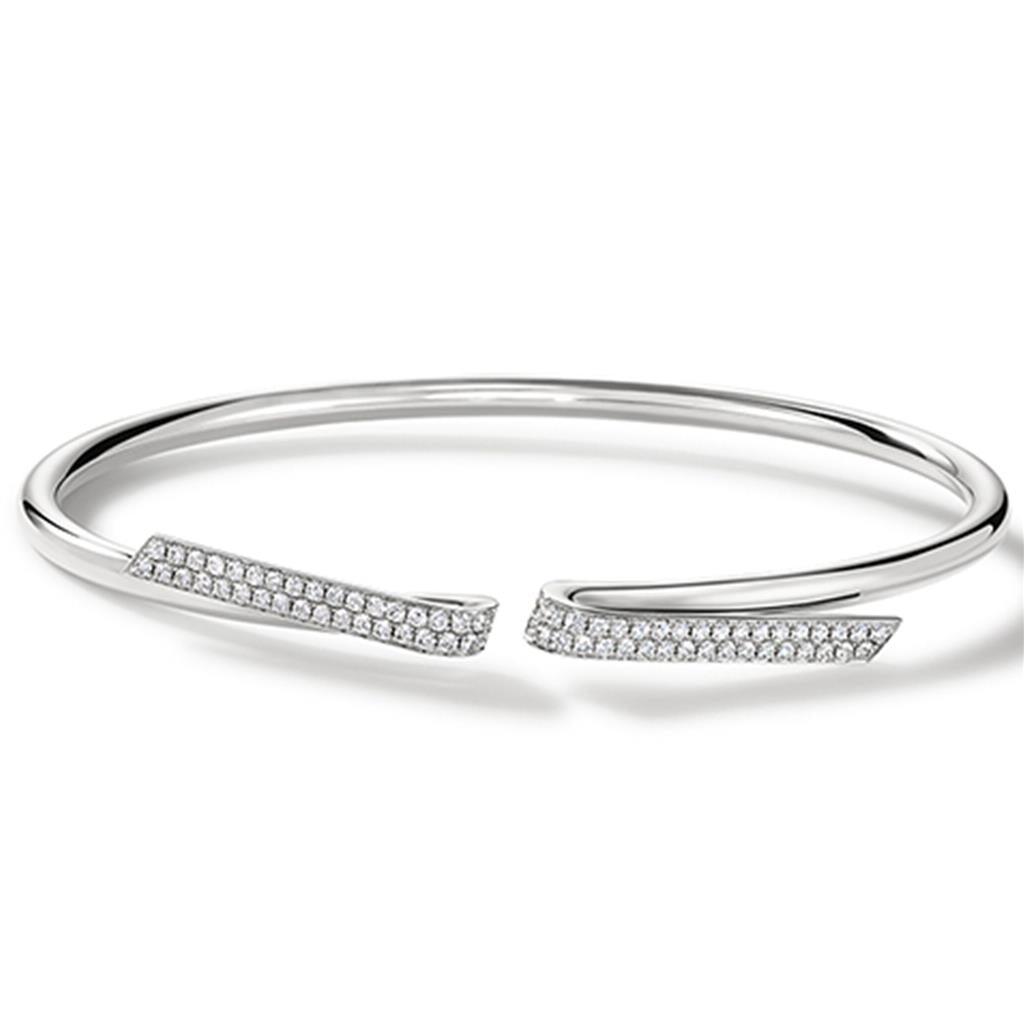 Hearts On Fire 18K White Gold Inside/Out Flexi Diamond Bangle UU2960W