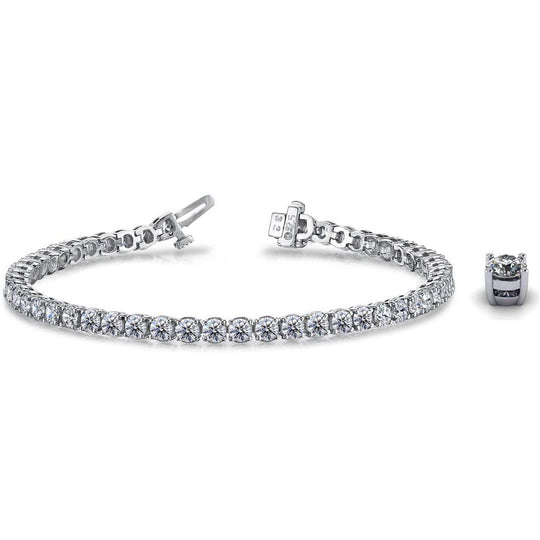 14K White Gold 4ctw Diamond Tennis Bracelet SB845-11988